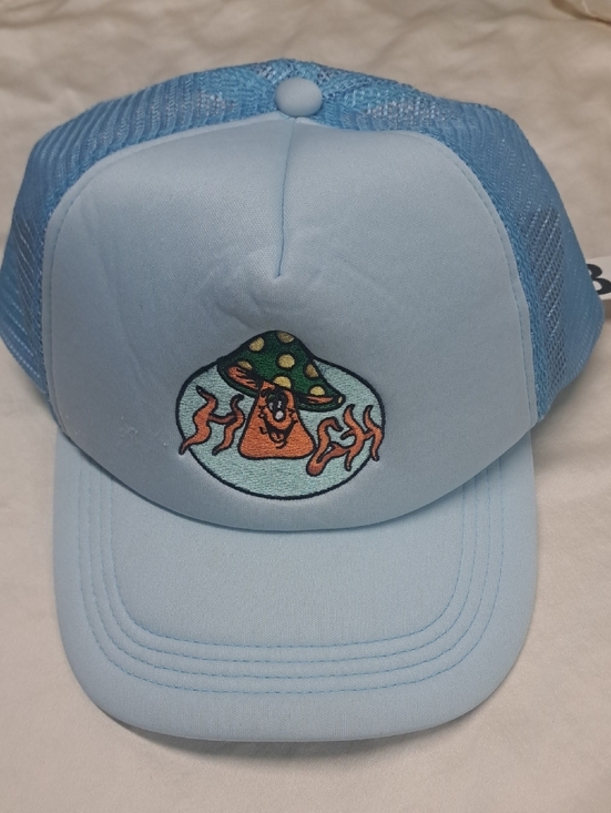Urban X Other - URBAN White and Blue Trucker Hat with Mushroom Patch